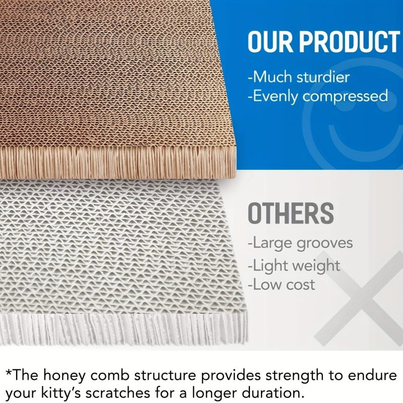 FluffyDream 2-in-1 Cat Scratcher & Lounge Bed, Durable Cardboard Scratching Post Protects Furniture, Large Size for Rest & Play, Reversible Design, High-Quality Corrugated Material, Pet Lounge Bed | Stylish Scratcher | Corrugated Cardboard, Cat Bed - Image 6