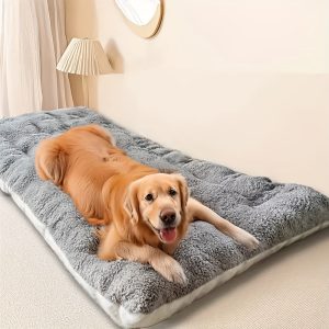 Super Soft Rectangular Polyester Dog Sofa Bed with Non-Slip Bottom - Comfortable Pet Pad for Small & Medium Dogs & Cats, Modern Design for Living Room or Bedroom, Pet Furniture, Cozy Pet Furniture, Plush Polyester