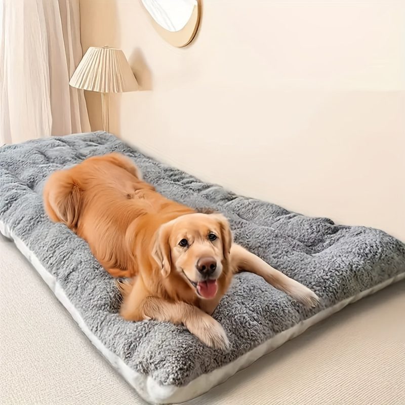 Super Soft Rectangular Polyester Dog Sofa Bed with Non-Slip Bottom - Comfortable Pet Pad for Small & Medium Dogs & Cats, Modern Design for Living Room or Bedroom, Pet Furniture, Cozy Pet Furniture, Plush Polyester