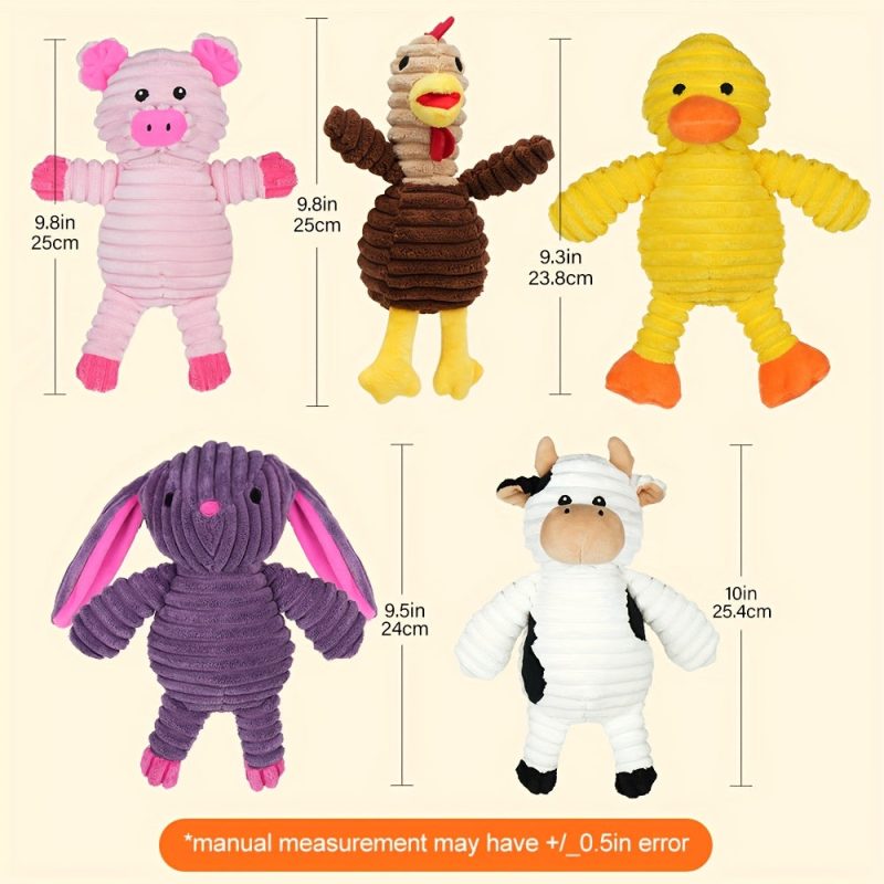 [Value Bundle] Plush Dog Squeaky Toys | Pack Of 5 | For Small Medium Large Dogs - Image 2