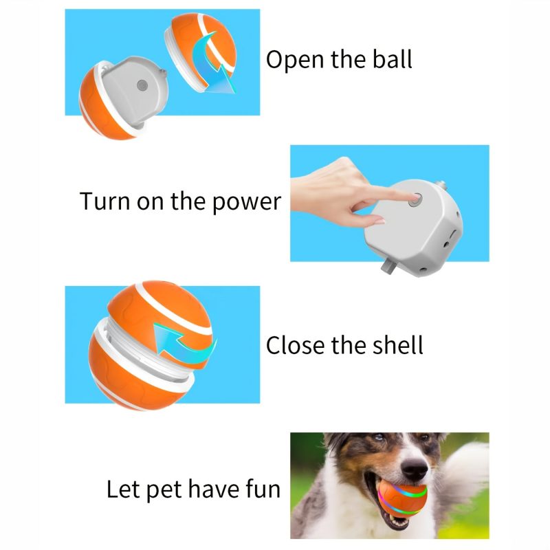 2025 New Remote control and automaticBall Shaky Toy for Dogs, Upgrade Interactive Dog Ball, Pet Bounce Ball, Vibrating Dog Ball, Automatic Moving Dog Toy Ball, USB Rechargeable Shaking Pet Ball - Image 3