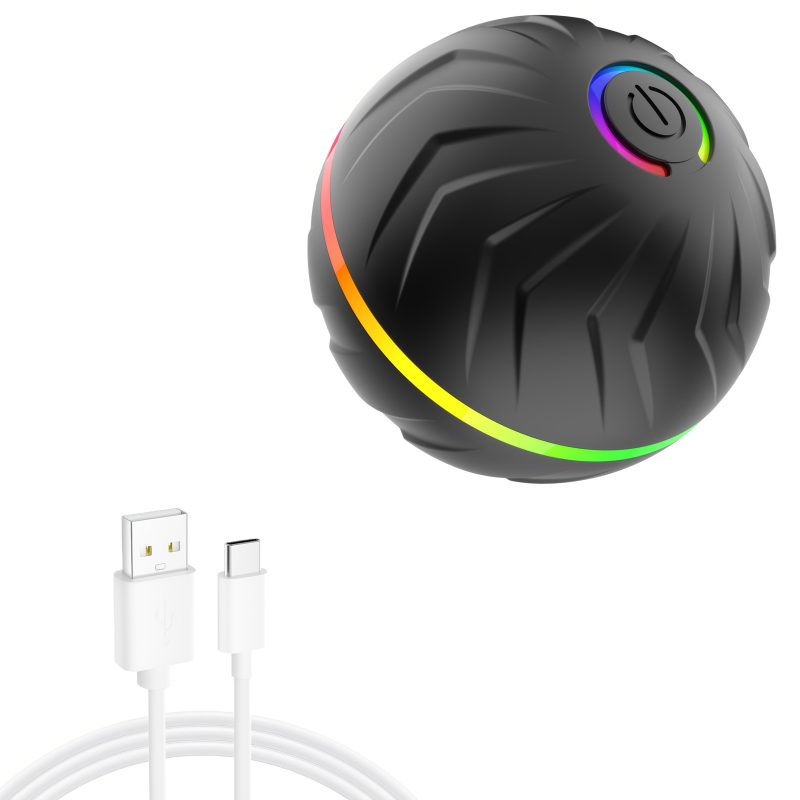 PETGRAVITY Motion-Activated Dog Bouncing Ball, 6. 6cm/2. 62in, USB Rechargeable Lithium Polymer Battery, Interactive Pet Toy for All Breed Sizes, Durable Thermoplastic Rubber, Striped Pattern - Image 6