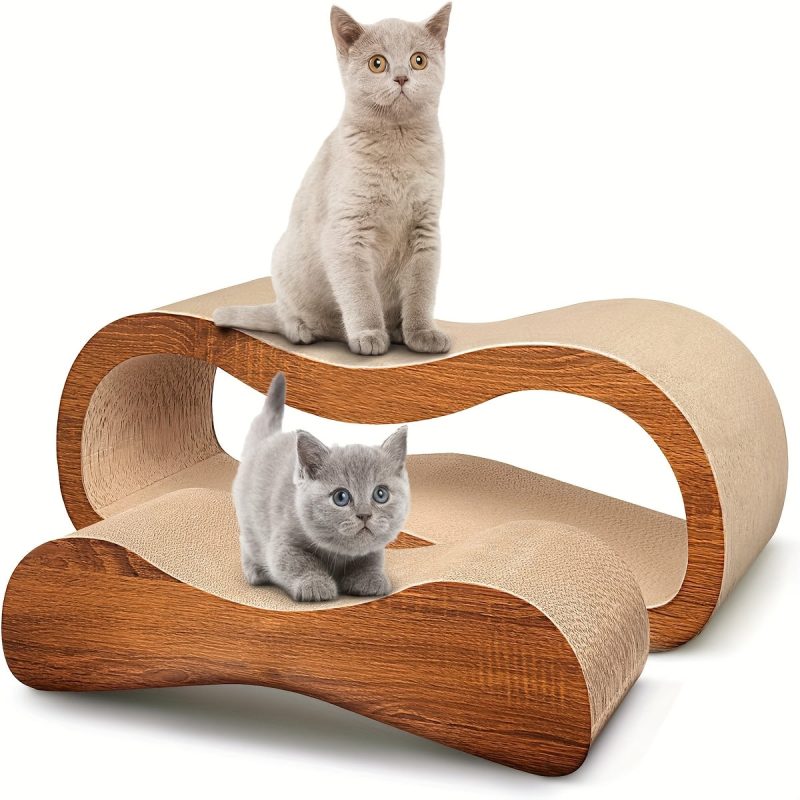 FluffyDream 2-in-1 Cat Scratcher & Lounge Bed, Durable Cardboard Scratching Post Protects Furniture, Large Size for Rest & Play, Reversible Design, High-Quality Corrugated Material, Pet Lounge Bed | Stylish Scratcher | Corrugated Cardboard, Cat Bed - Image 4