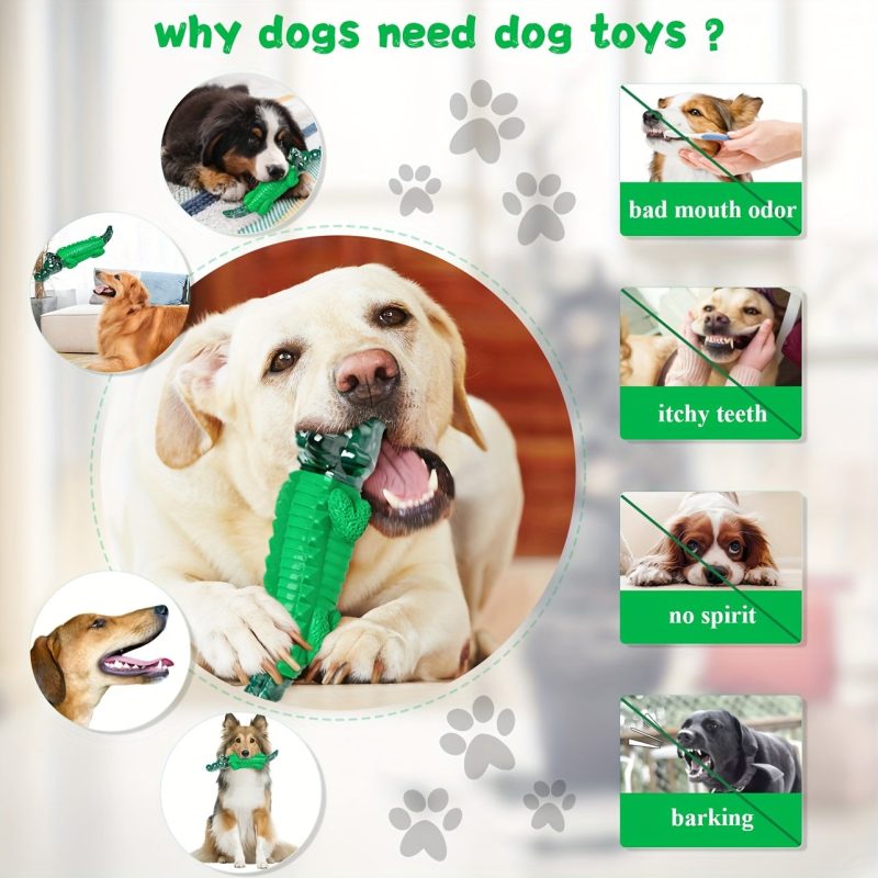 Indestructible Rubber Crocodile Dog Chew Toy - Durable Chew-Resistant Anxiety Relief & Boredom Buster for Small, Medium, Large Dogs - All Breed Sizes, Playful Pet Design - Image 4