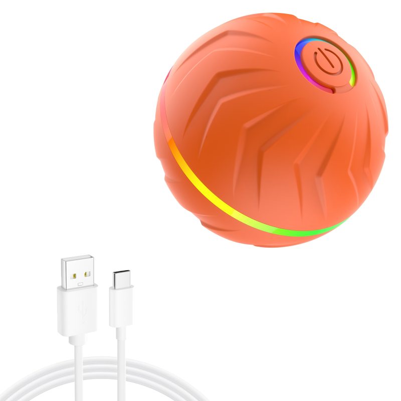 PETGRAVITY Motion-Activated Dog Bouncing Ball, 6. 6cm/2. 62in, USB Rechargeable Lithium Polymer Battery, Interactive Pet Toy for All Breed Sizes, Durable Thermoplastic Rubber, Striped Pattern - Image 8