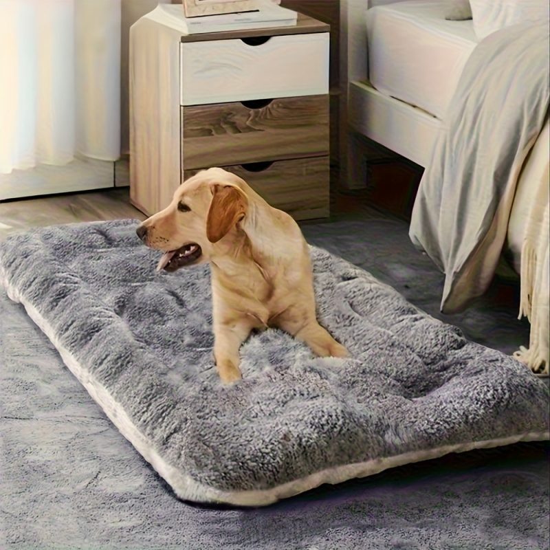 Super Soft Rectangular Polyester Dog Sofa Bed with Non-Slip Bottom - Comfortable Pet Pad for Small & Medium Dogs & Cats, Modern Design for Living Room or Bedroom, Pet Furniture, Cozy Pet Furniture, Plush Polyester - Image 5
