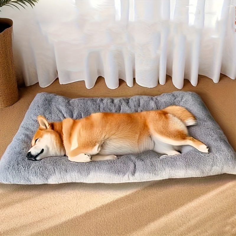 Super Soft Rectangular Polyester Dog Sofa Bed with Non-Slip Bottom - Comfortable Pet Pad for Small & Medium Dogs & Cats, Modern Design for Living Room or Bedroom, Pet Furniture, Cozy Pet Furniture, Plush Polyester - Image 3