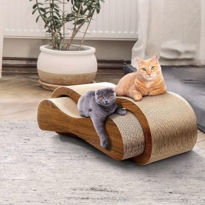 FluffyDream 2-in-1 Cat Scratcher & Lounge Bed, Durable Cardboard Scratching Post Protects Furniture, Large Size for Rest & Play, Reversible Design, High-Quality Corrugated Material, Pet Lounge Bed | Stylish Scratcher | Corrugated Cardboard, Cat Bed