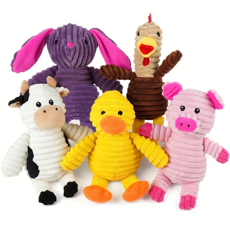 [Value Bundle] Plush Dog Squeaky Toys | Pack Of 5 | For Small Medium Large Dogs