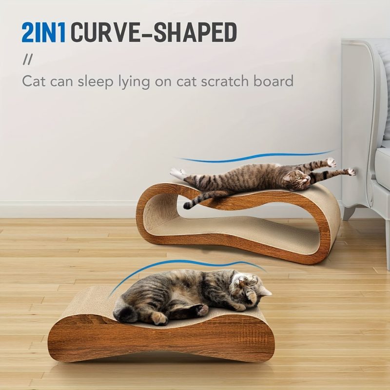 FluffyDream 2-in-1 Cat Scratcher & Lounge Bed, Durable Cardboard Scratching Post Protects Furniture, Large Size for Rest & Play, Reversible Design, High-Quality Corrugated Material, Pet Lounge Bed | Stylish Scratcher | Corrugated Cardboard, Cat Bed - Image 5