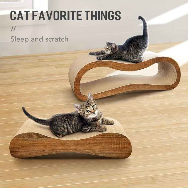 FluffyDream 2-in-1 Cat Scratcher & Lounge Bed, Durable Cardboard Scratching Post Protects Furniture, Large Size for Rest & Play, Reversible Design, High-Quality Corrugated Material, Pet Lounge Bed | Stylish Scratcher | Corrugated Cardboard, Cat Bed - Image 3