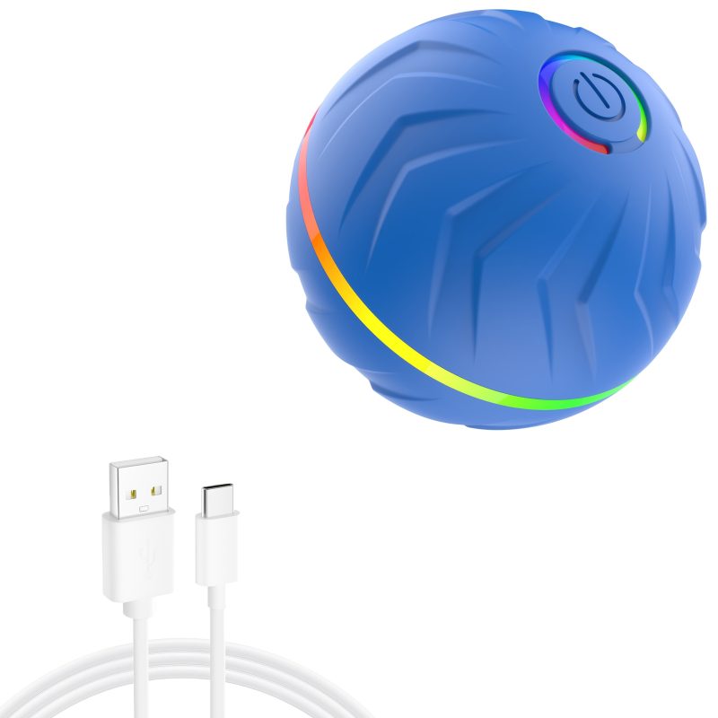 PETGRAVITY Motion-Activated Dog Bouncing Ball, 6. 6cm/2. 62in, USB Rechargeable Lithium Polymer Battery, Interactive Pet Toy for All Breed Sizes, Durable Thermoplastic Rubber, Striped Pattern - Image 9