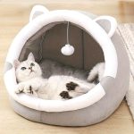 [Cute Cartoon Cat Bed] Cute Cartoon Cat Cave Bed - Cozy Pet House for Warmth and Snugness