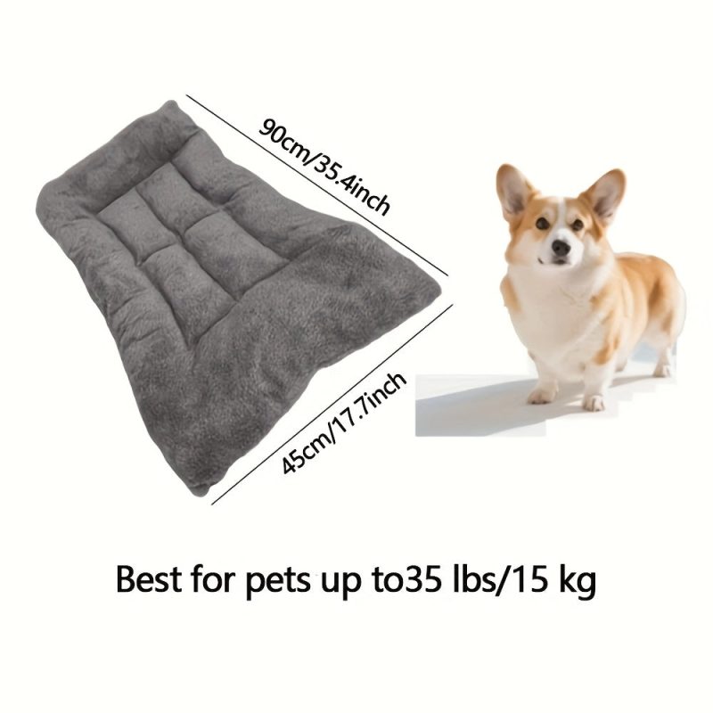 Super Soft Rectangular Polyester Dog Sofa Bed with Non-Slip Bottom - Comfortable Pet Pad for Small & Medium Dogs & Cats, Modern Design for Living Room or Bedroom, Pet Furniture, Cozy Pet Furniture, Plush Polyester - Image 6