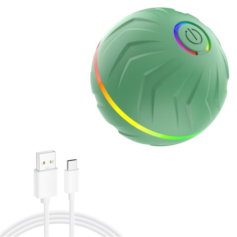 PETGRAVITY Motion-Activated Dog Bouncing Ball, 6. 6cm/2. 62in, USB Rechargeable Lithium Polymer Battery, Interactive Pet Toy for All Breed Sizes, Durable Thermoplastic Rubber, Striped Pattern - Image 7