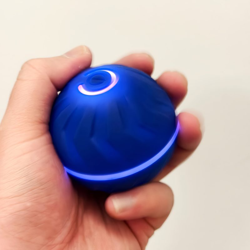 PETGRAVITY Motion-Activated Dog Bouncing Ball, 6. 6cm/2. 62in, USB Rechargeable Lithium Polymer Battery, Interactive Pet Toy for All Breed Sizes, Durable Thermoplastic Rubber, Striped Pattern - Image 4